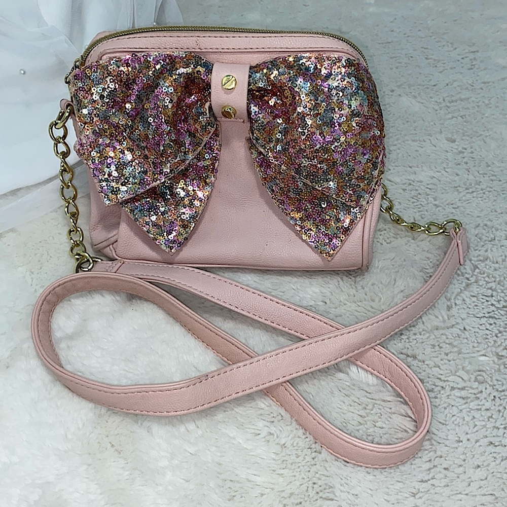 Betsey Johnson blush bow purse